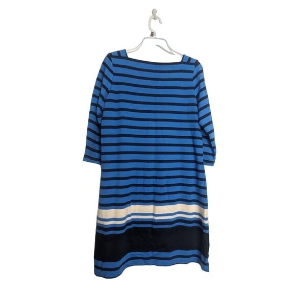 L.L. Bean Women’s Square Neck Nautical Blue White Striped Dress Size S Cotton - Picture 3 of 5